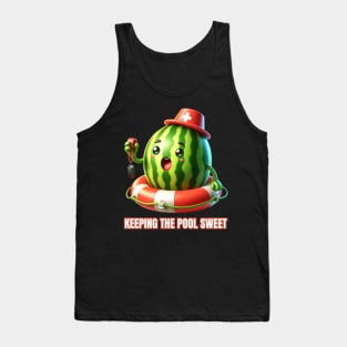 Lifeguard Melon - Keeping the Pool Sweet Summer Tee Tank Top